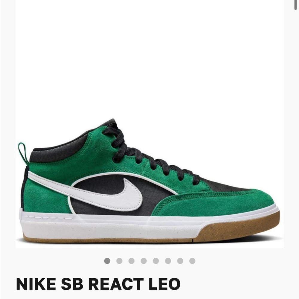 Nike Green Sneakers with Mid-Top Design and Large Swoosh